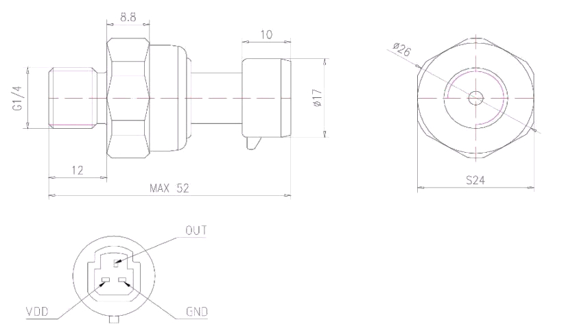 Sensor de presión HK3025 5.0MPa